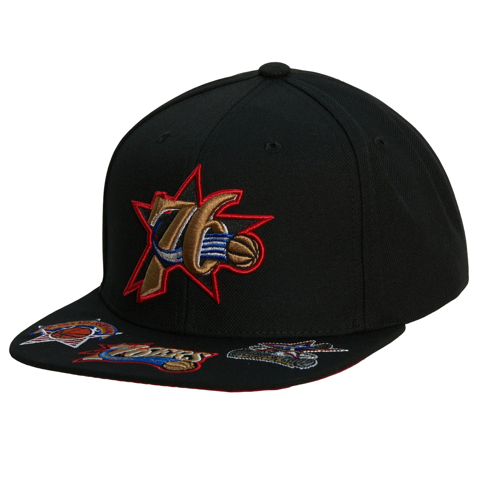 Exceptional Mitchell Ness Men's NBA Front Face Snapback Hwc 76Ers Snapback Caps Detailed