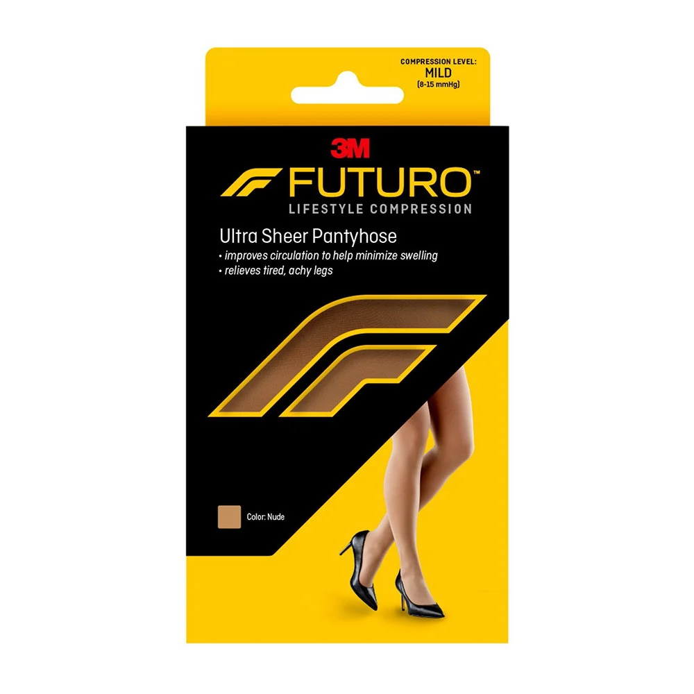 Proven Futuro Ultra Sheer Pantyhose 8-15 mmHg French Cut Medium Nude 1 Pair Verified