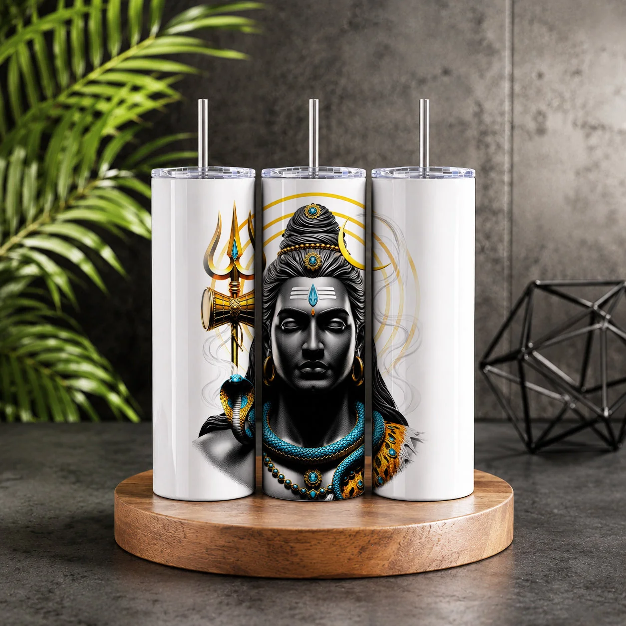 Carefully Designed Lord Shiva 20oz Skinny Tumbler Vol. 2 – Shiv Ji Faith Inspired Drinkware Original
