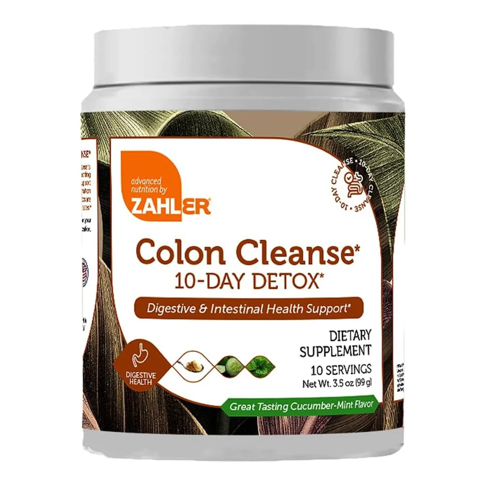 Enhanced Zahler Colon Cleanse 10 Day Detox Cucumber Mint Flavor for Digestive Support 3.5Oz 99g Classic