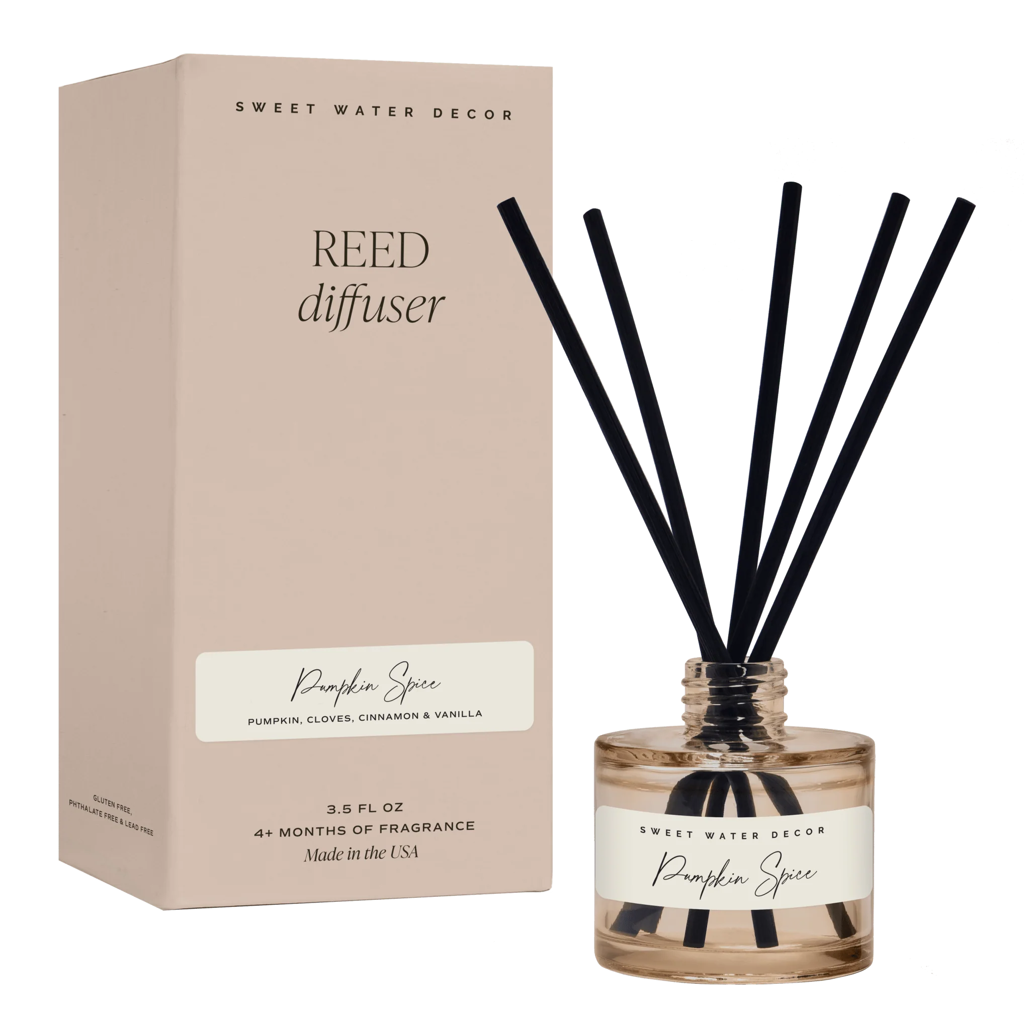 Sustainable Pumpkin Spice Tinted Glass Jar Reed Diffuser Advanced