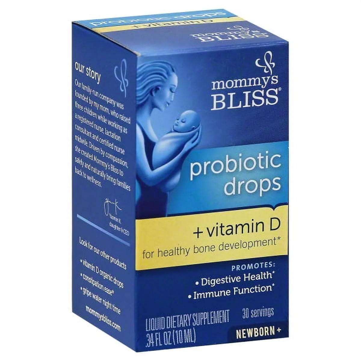 Genuine Mommys Bliss Baby Probiotic Drops Plus Vitamin D 0.34 Oz Clean