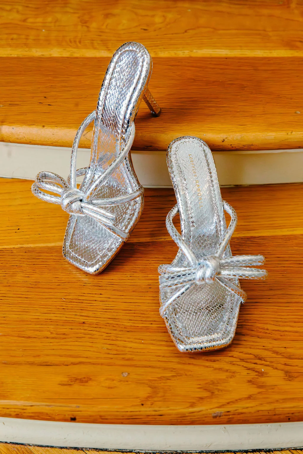 Verified Loeffler Randall Margi Bow Heel in Silver Crafted