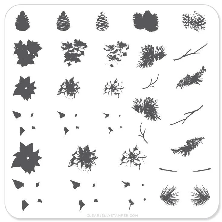 Certified Pines and Poinsettias Christmas Plate CJSC-08 - CJS Small Stamping Plate Reliable