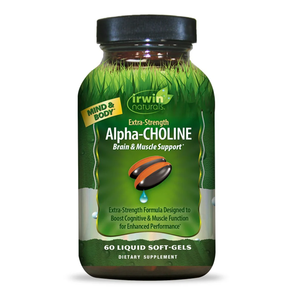 Superior Irwin Naturals Extra Strength Alpha Choline Brain Muscle Support and Energy Metabolism Liquid Softgels 60Ea Verified
