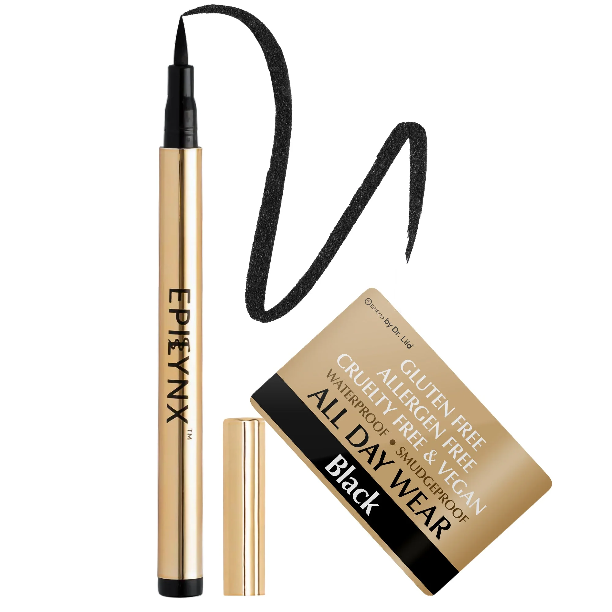 World-Class Waterproof Liquid Eyeliner Pen – Vegan Gluten- Smudge-Proof Precision in Matte Shimmer Shades Fine
