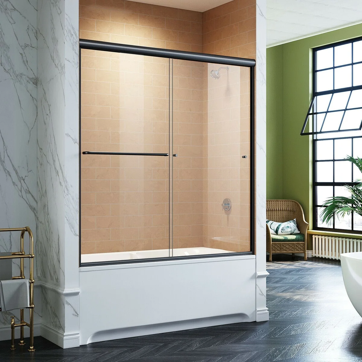Genuine Semi Frameless Sliding Bathtub Glass Shower Door Consistent
