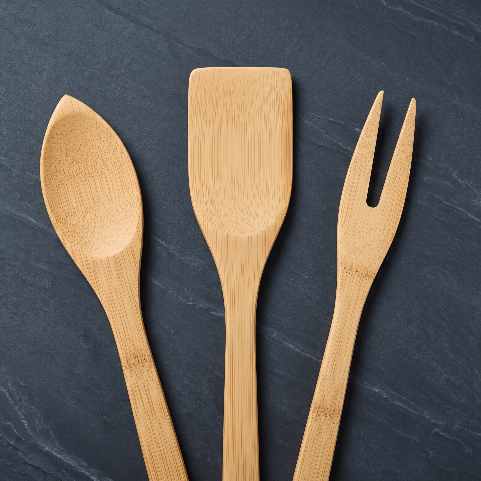 Secure Bamboo Kitchen Utensil Set 3 Pieces High-End