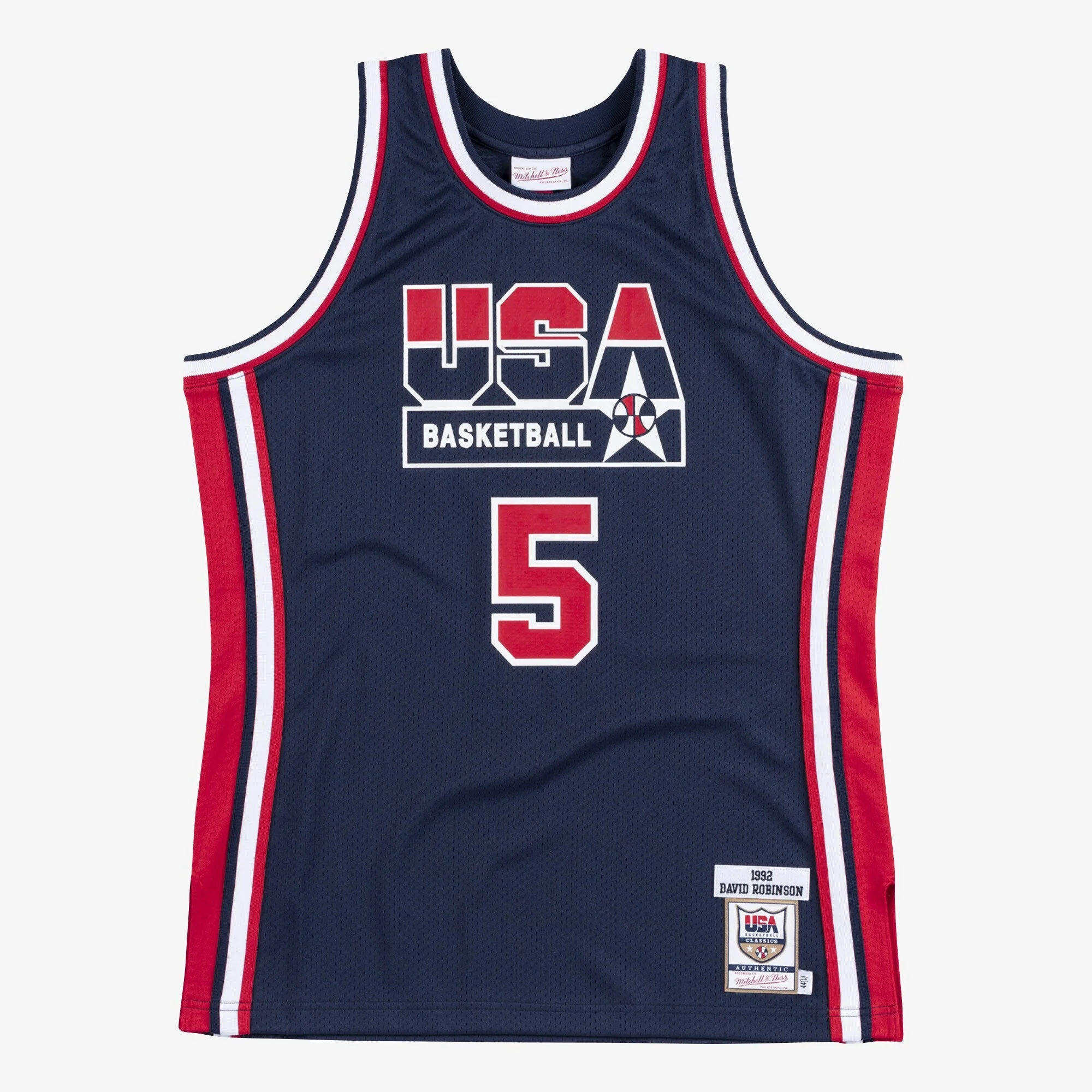 World-Class Mitchell Ness Men's Jersey Team Usa 1992 David Robinson Jerseys Functional