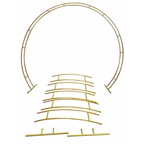 Advanced Golden Rustic Round Circle Wedding Arch Trellis 7.5' Exclusive