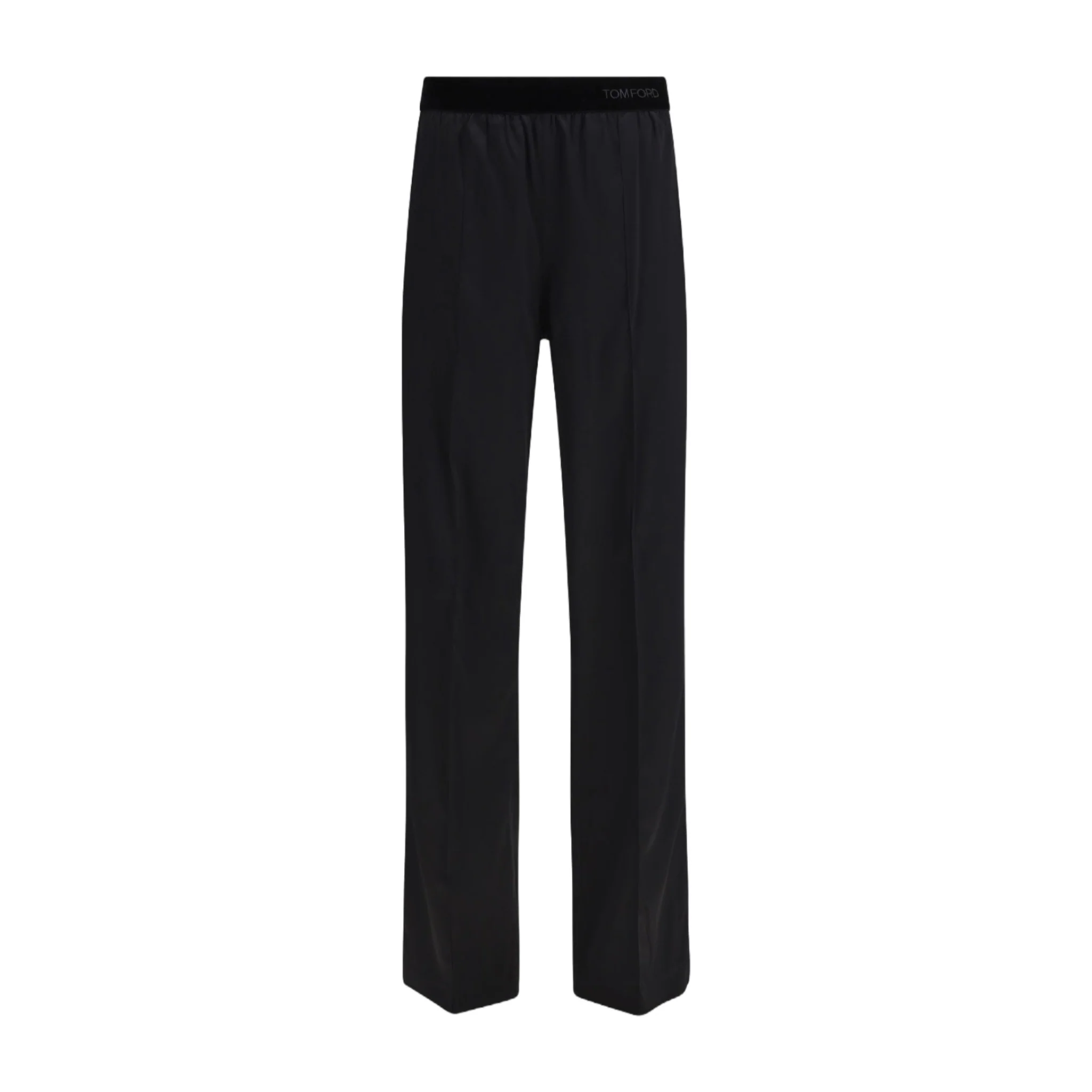 Detailed Trousers Stretch Silk Satin Black Elite
