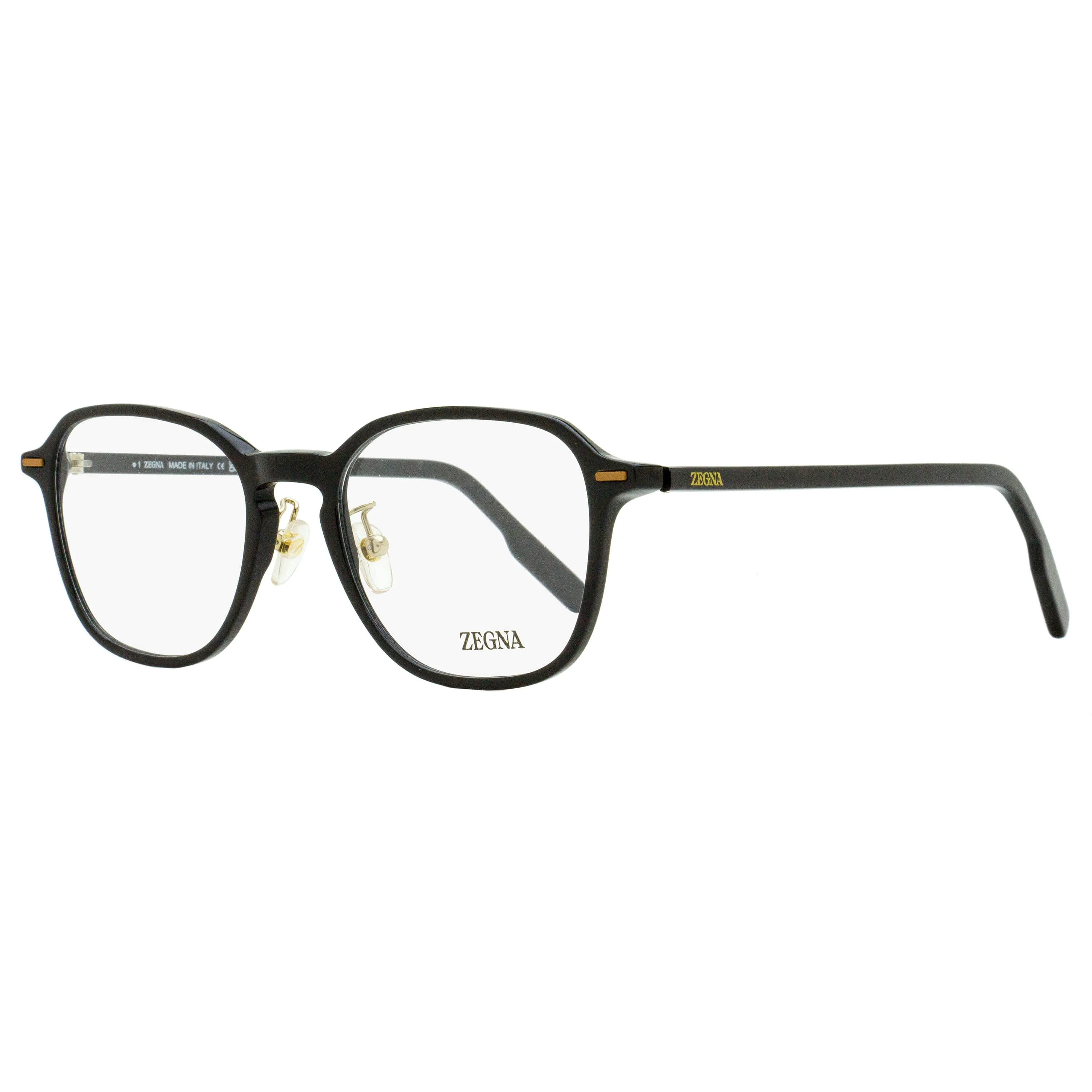 Easy-to-Use Zegna Modern Square Eyeglasses EZ5255-H 001 Black 52mm Trusted