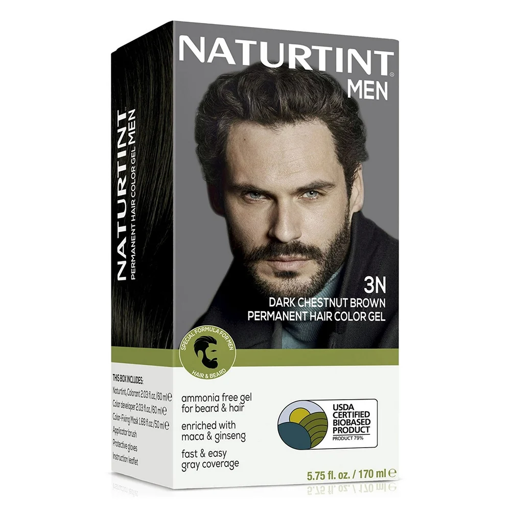 Exceptional Naturtint 3N Dark Chestnut Brown Mens Permanent Hair Color Gel Ammonia 5.75Oz 170ml Flexible