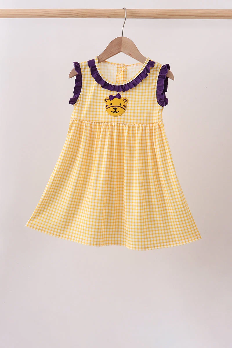 Clean Purple LSU Tiger Applique Dress High-Quality