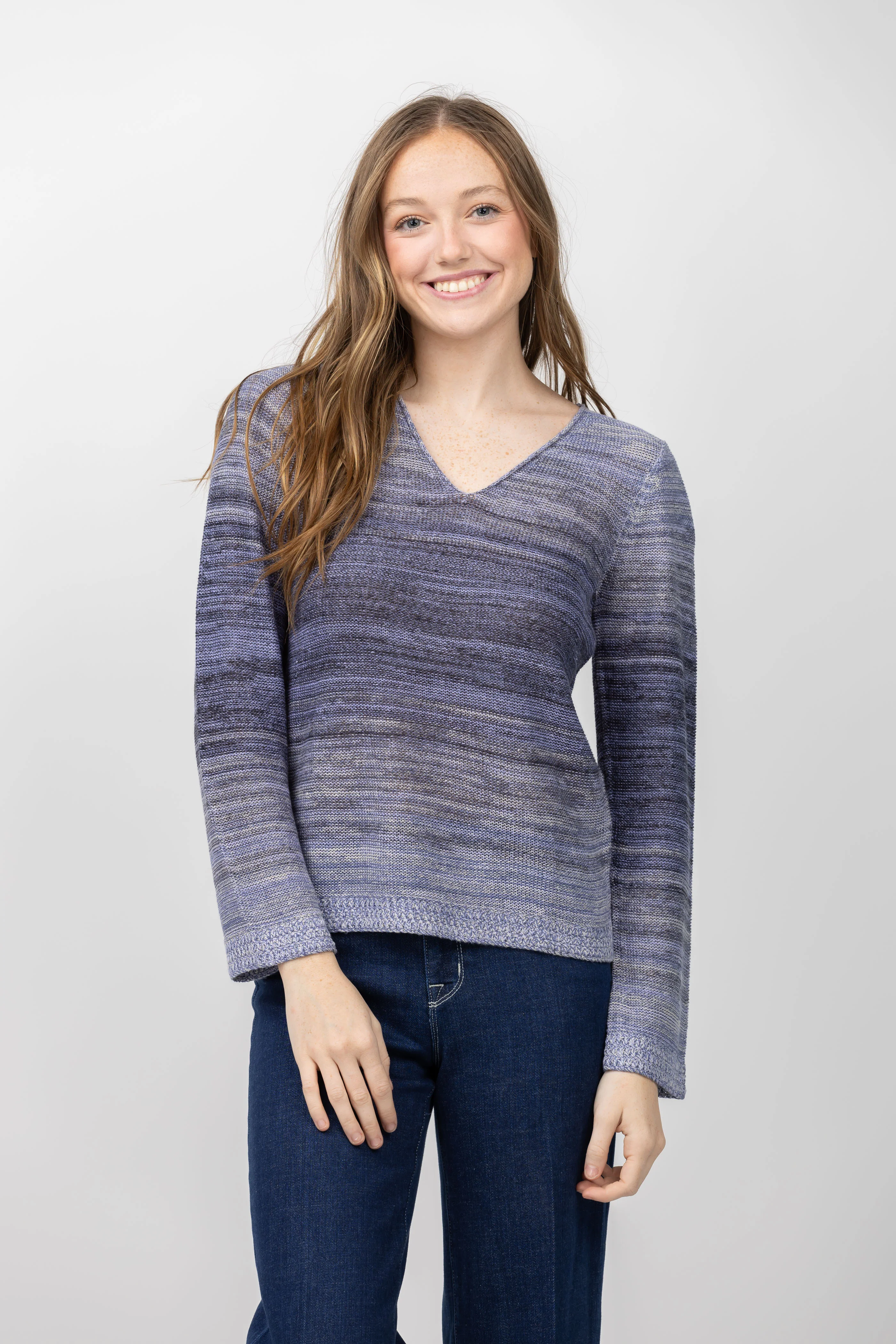 Trendy Nic Zoe Hazy Sweater in Purple Multi First-Class