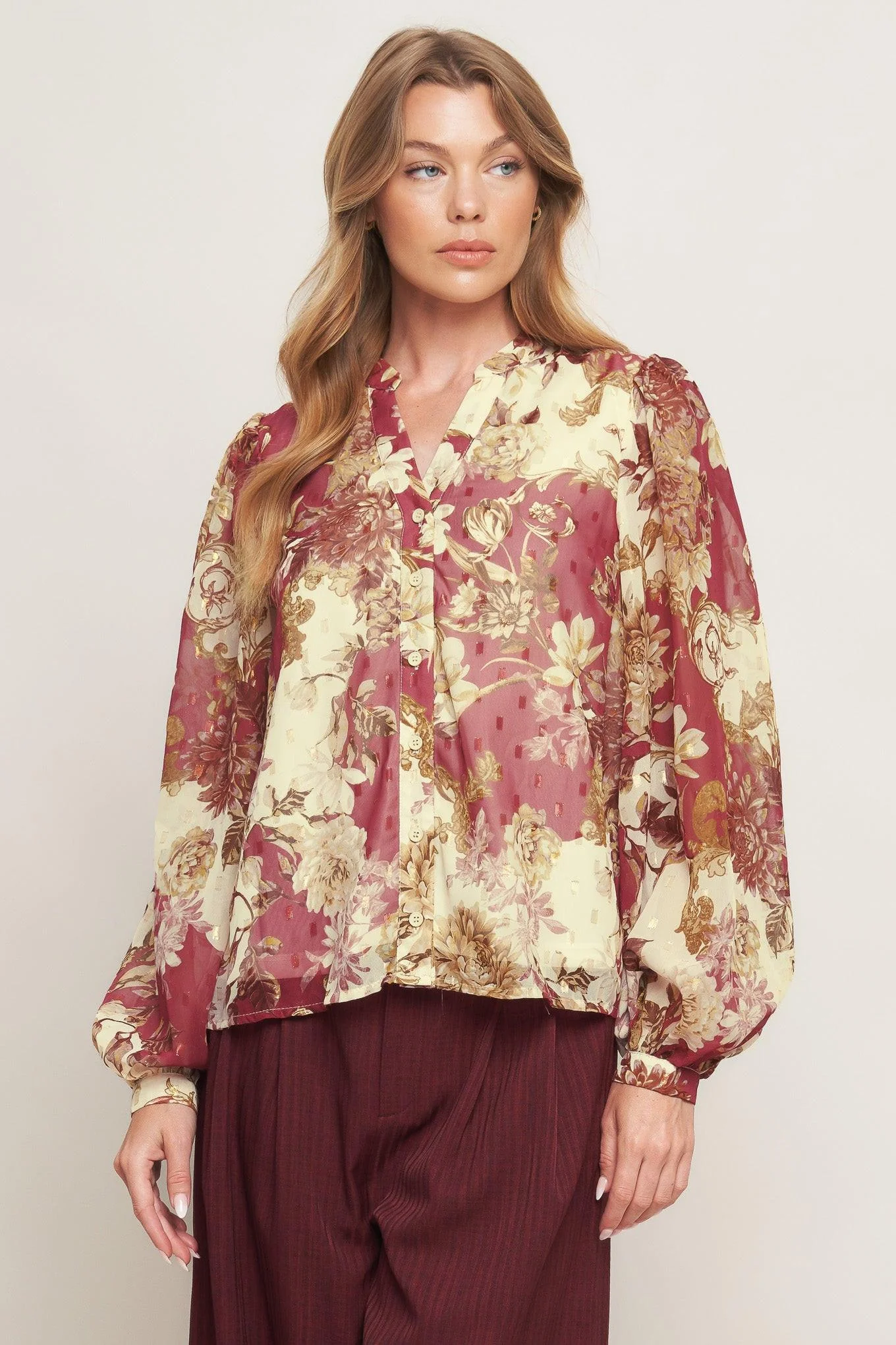 Classic Chateau Floral Woven Top Authentic