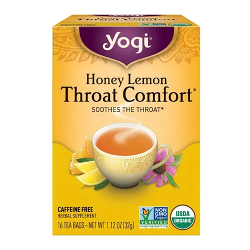 Breathable Yogi Honey Lemon Throat Comfort Herbal Supplement Tea Bags - 16 Ea Casual