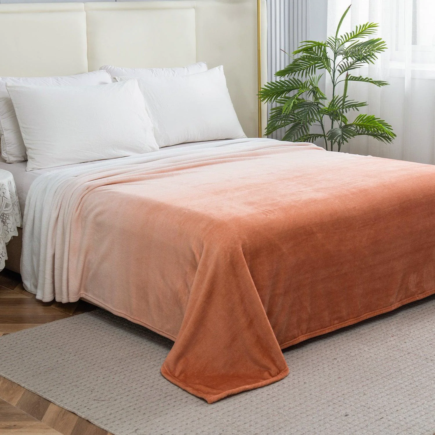 First-Class Elegant Comfort Ombre Printed Velour Fleece Blanket - Velvety Feel Classic