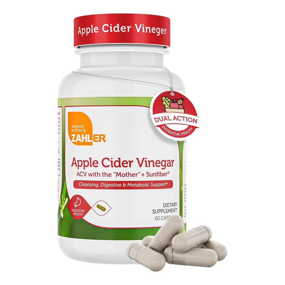 Comfortable Zahler Apple Cider Vinegar Plus Fiber Dietary Supplement Capsules 60Ea Long-Lasting