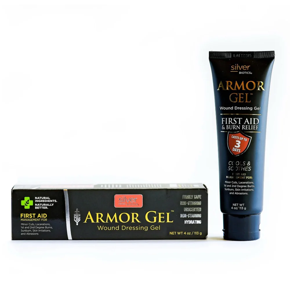 Premium Silver Biotics Armor Gel Wound Dressing Gel for First Aid and Burn Relief 4Oz 113g Classic