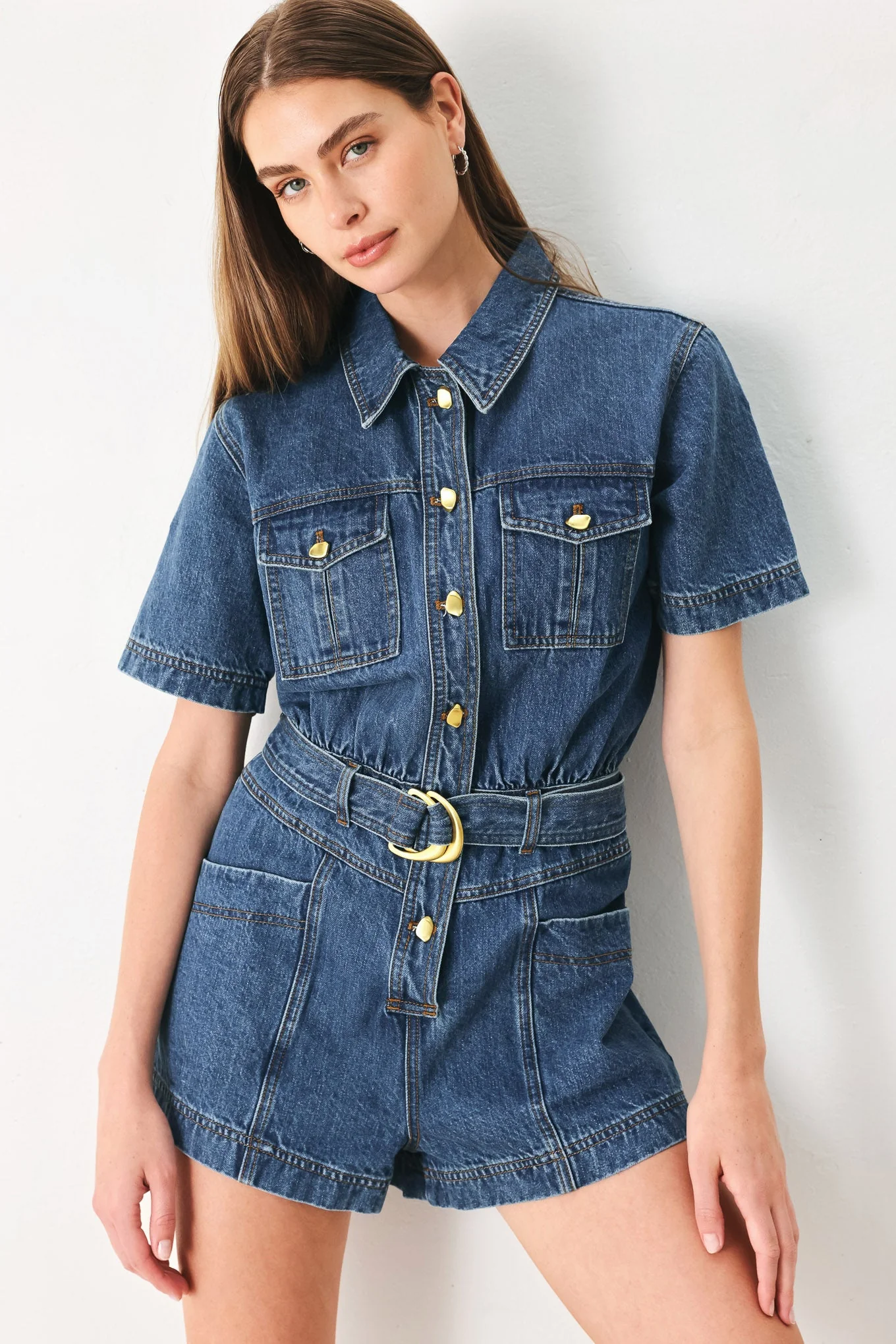 Trendy Play Mode Denim Romper Trusted