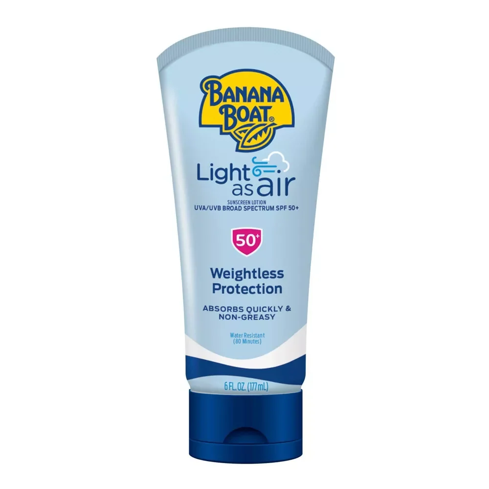 Breathable Banana Boat Light As Air Sunscreen Lotion SPF 50 6 Oz Pure