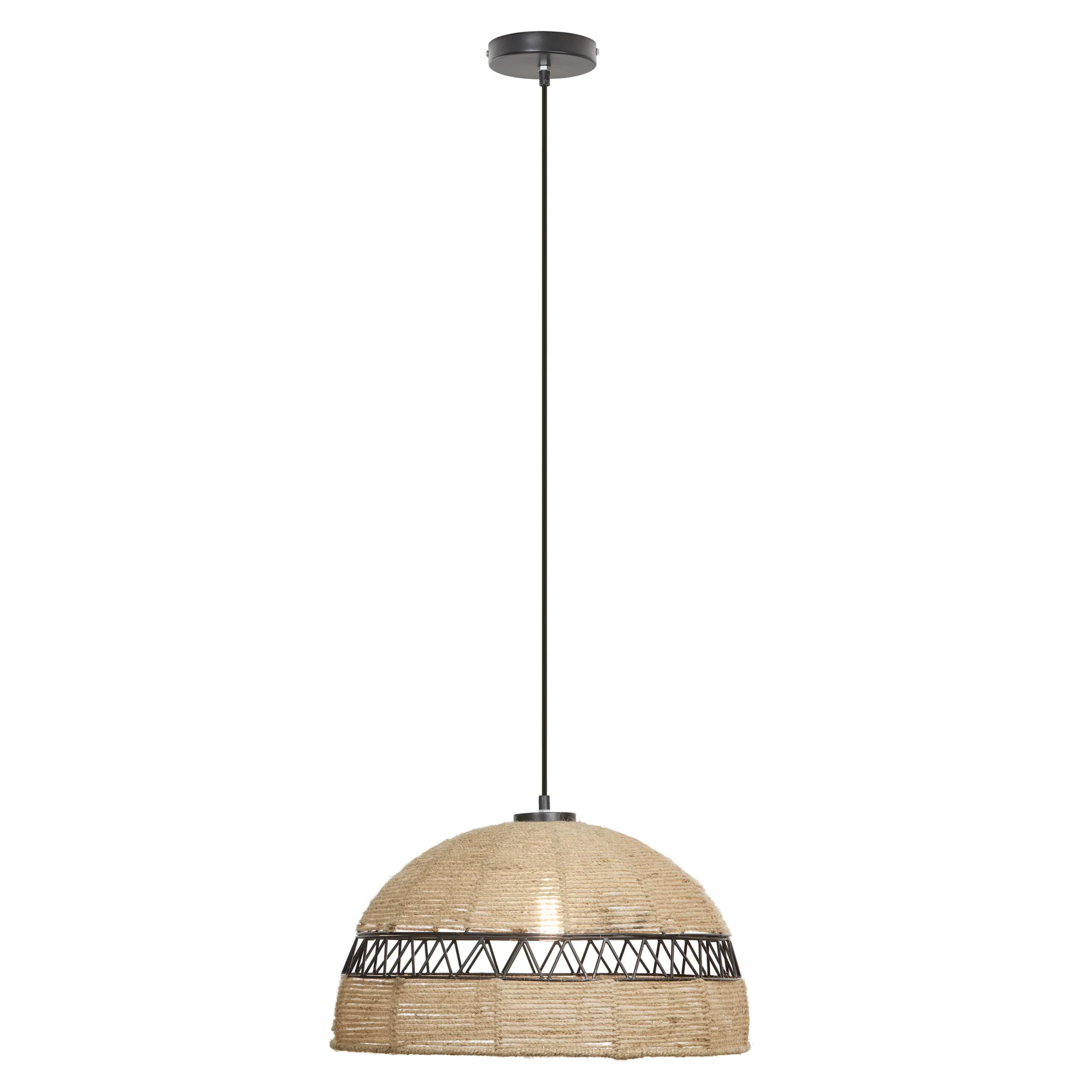 World-Class River of Goods Metal and Jute Pendant Certified