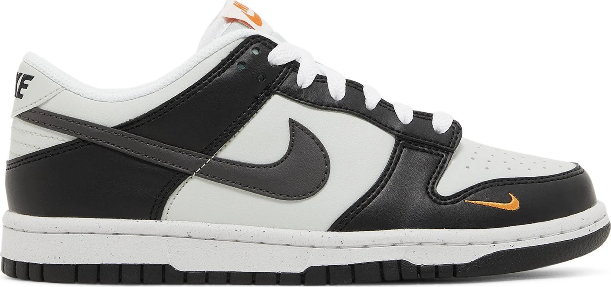 Top-Quality Nike Grade School Dunk Low 'Black Bright Mandarin Mini Swoosh Gs' Sneakers Dependable