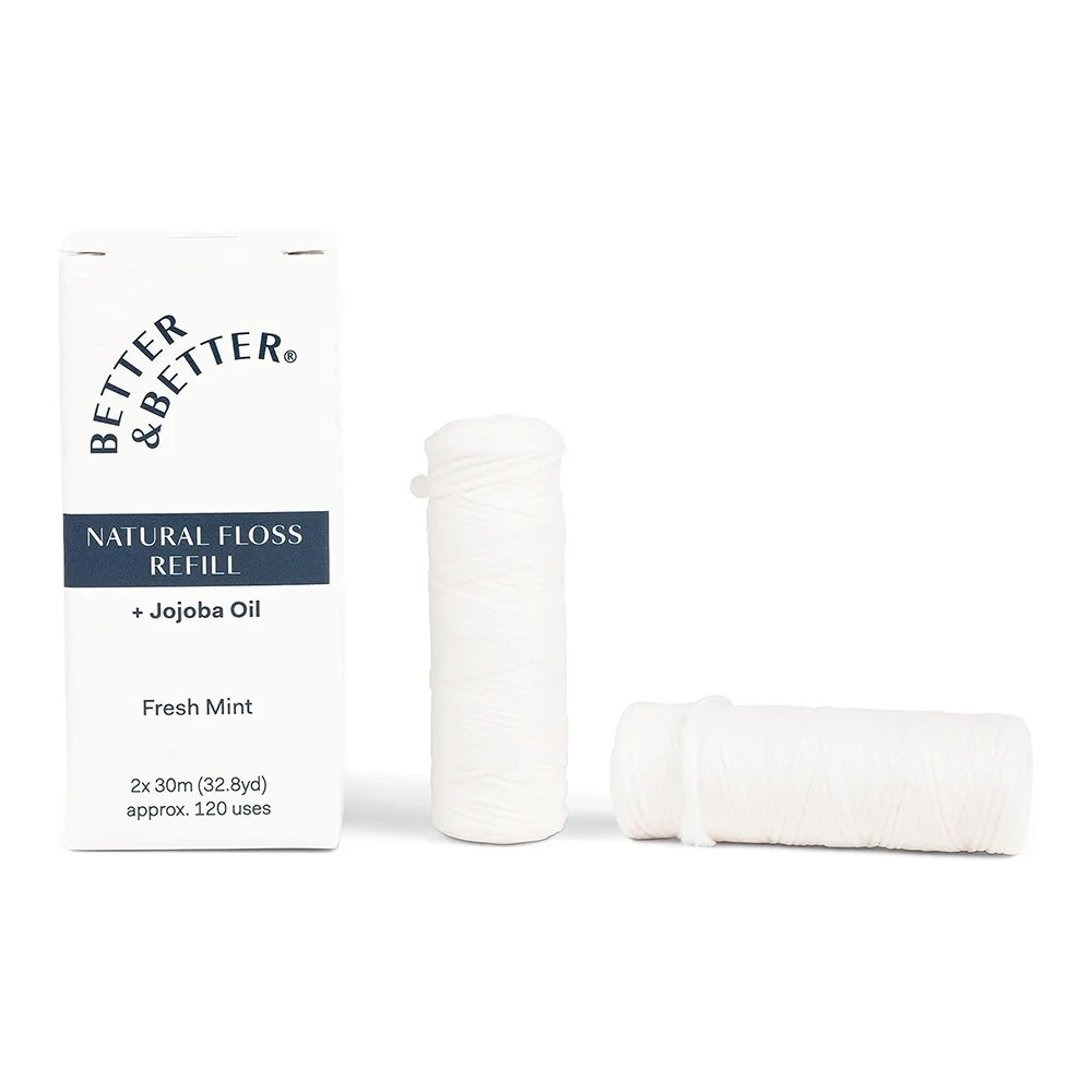 Professional Better and Better Natural Dental Floss Refill Fresh Mint 2 Ea Smart