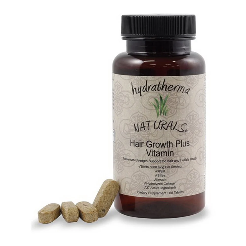 Refined Hydratherma Naturals Hair Growth Plus Vitamin Tablets 60 Ea Secure