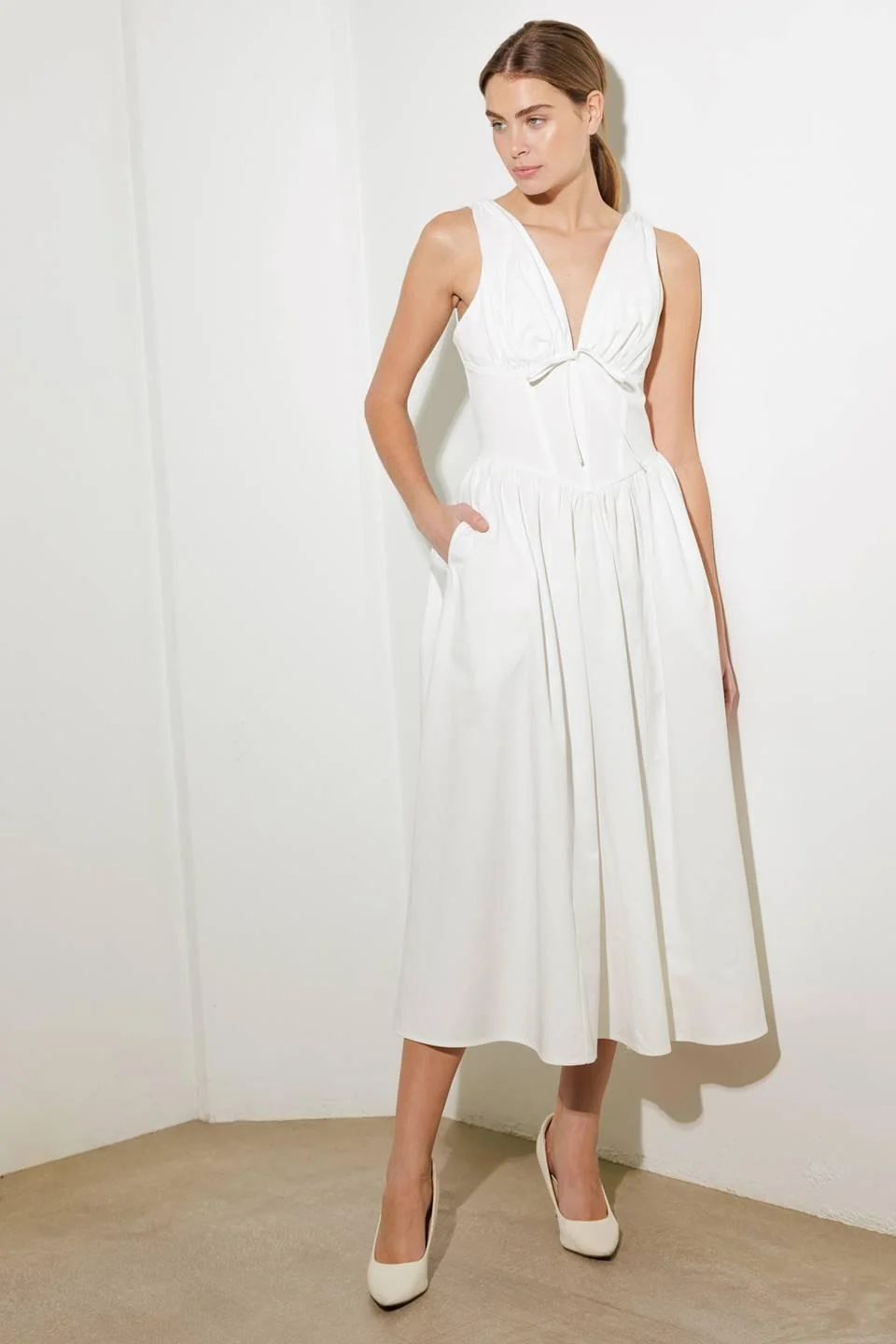 Verified Fanciful Escapes Woven Midi Dress Original Design