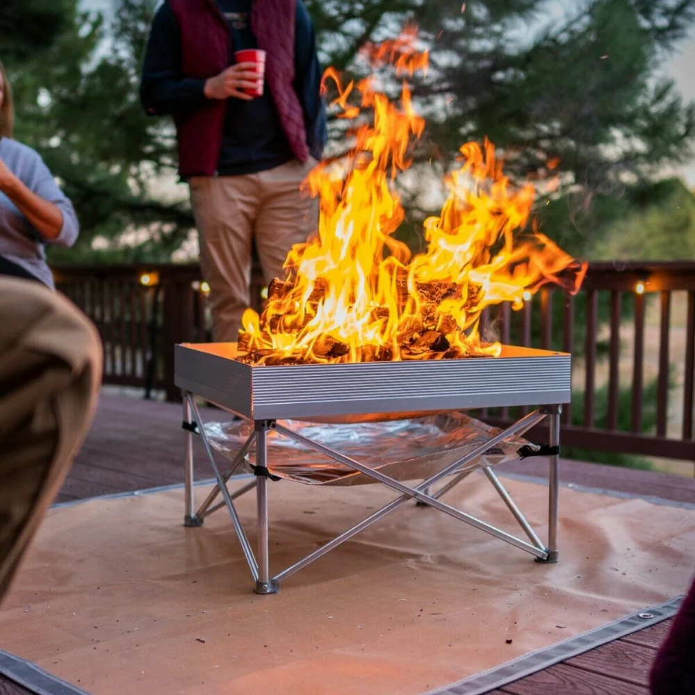 Authentic Portable Outdoor Pop Up Wood Burning Backyard Patio Fire Pit Enhanced