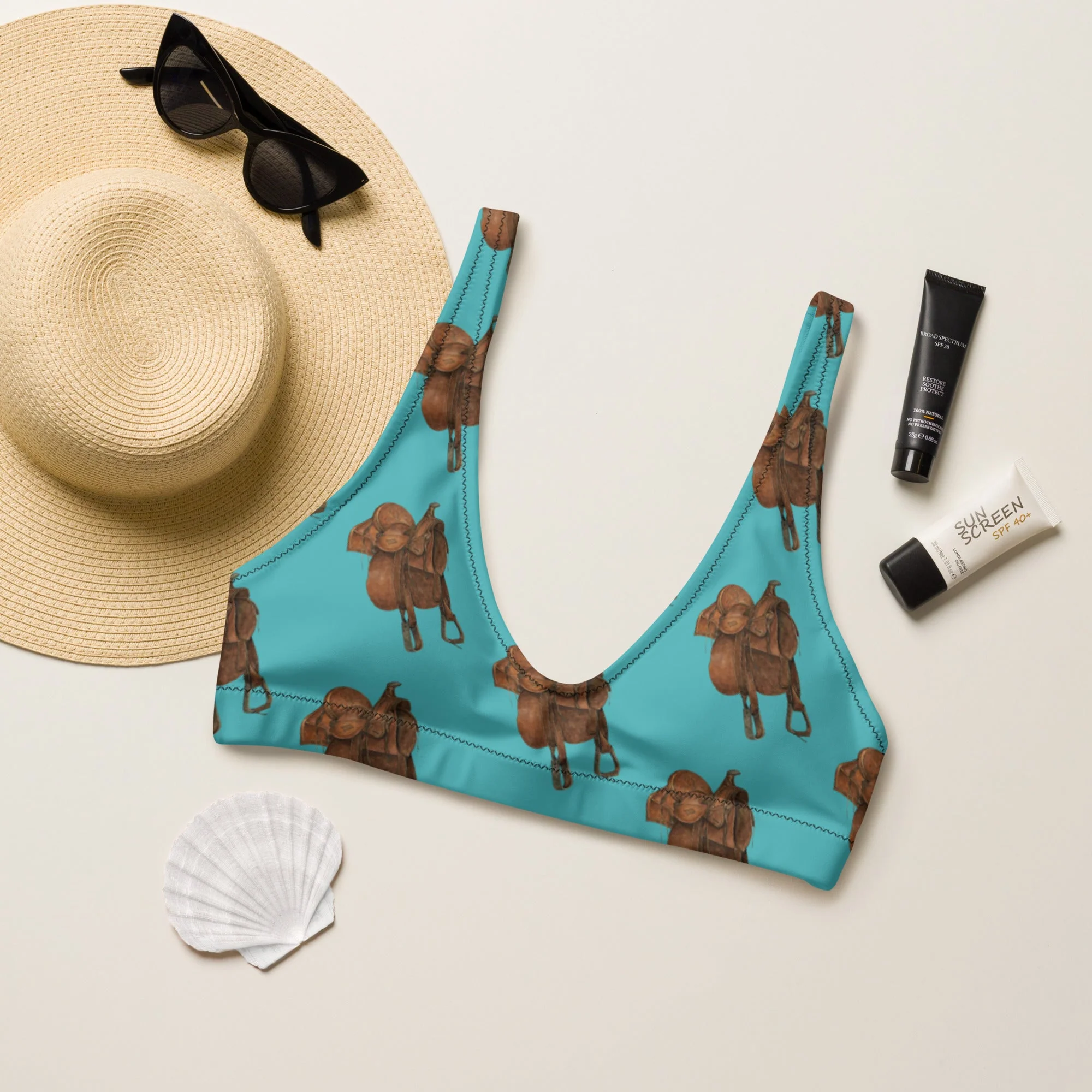 Fashionable Baha Ranch Yeehaw Saddle Up Bikini Top Effective