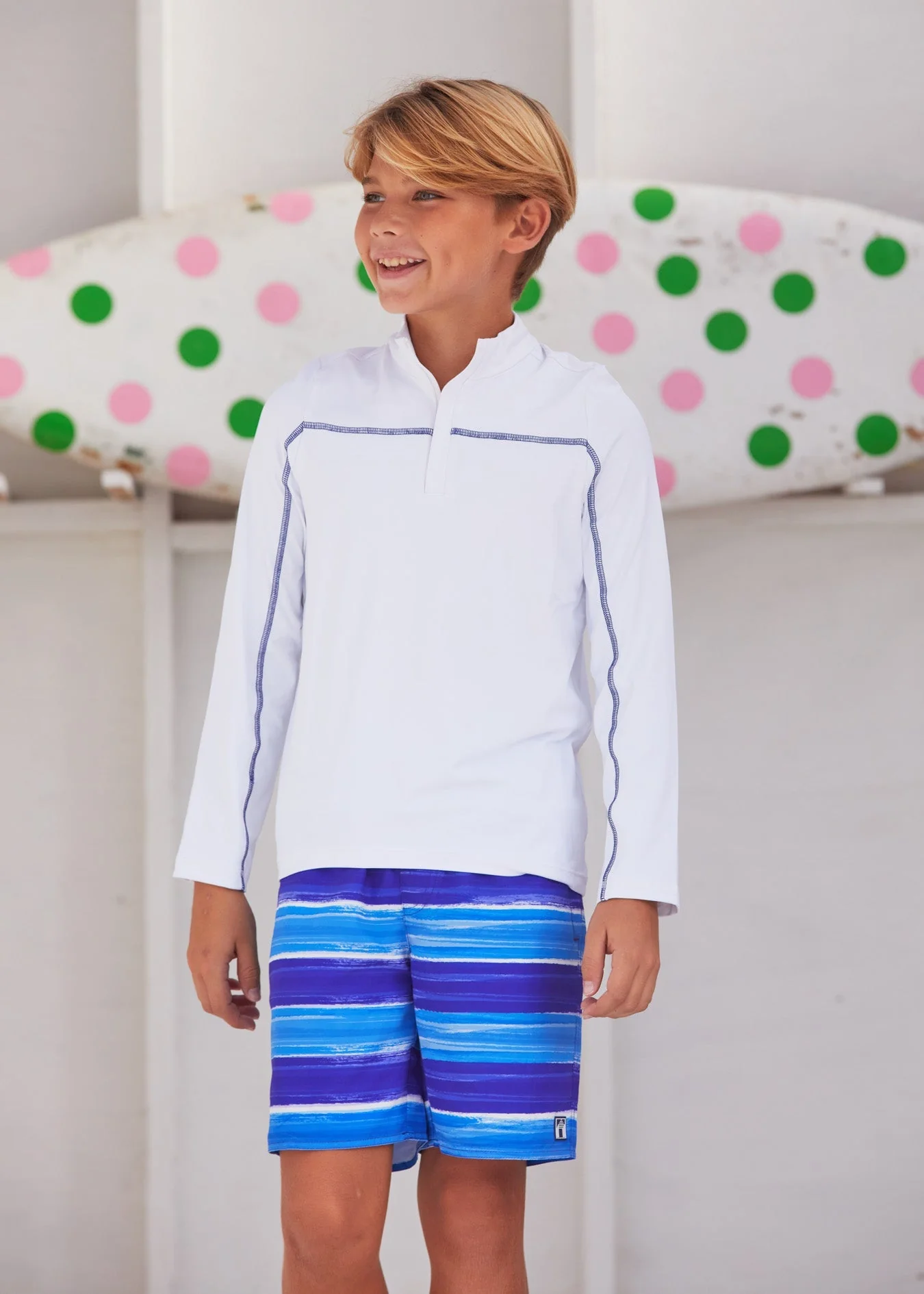 Classic Boys San Sebastian Stripe Swim Trunk Genuine