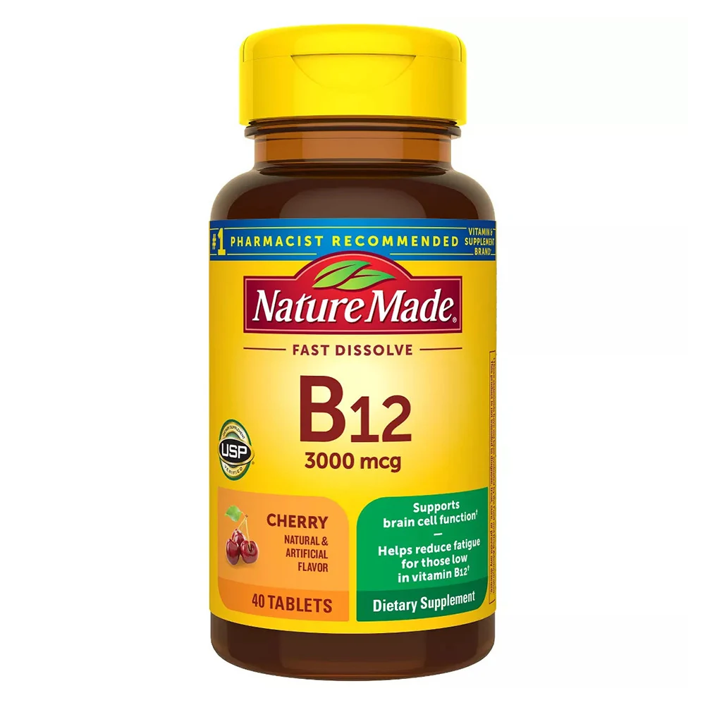 Verified Nature Made Vitamin B-12 3000 Mcg Sublingual Lozenges Cherry - 40 Ea Eco-Friendly