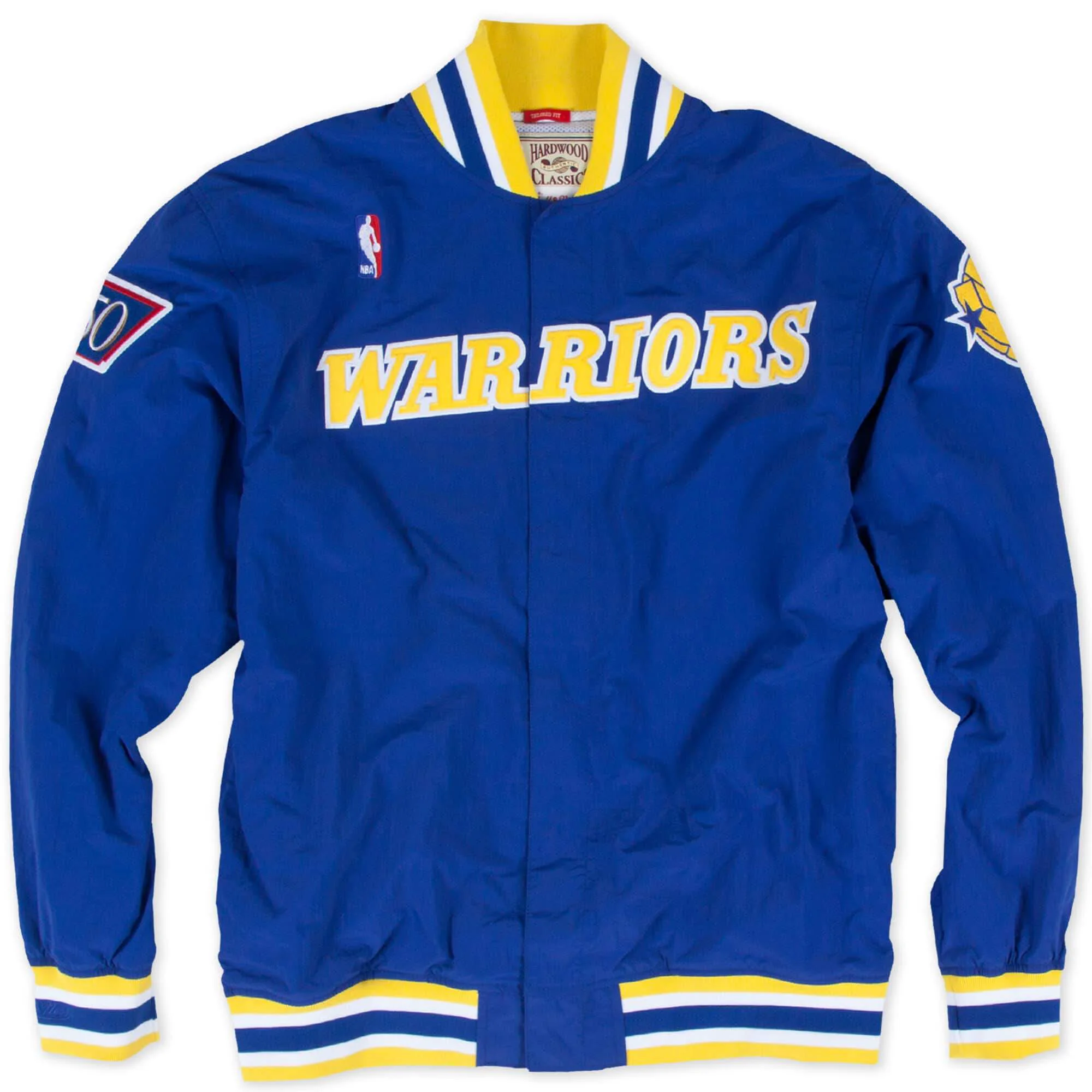 Elite Mitchell Ness Men's NBA 1996-97 Away Warm Up Jacket Golden State Warriors First-Class