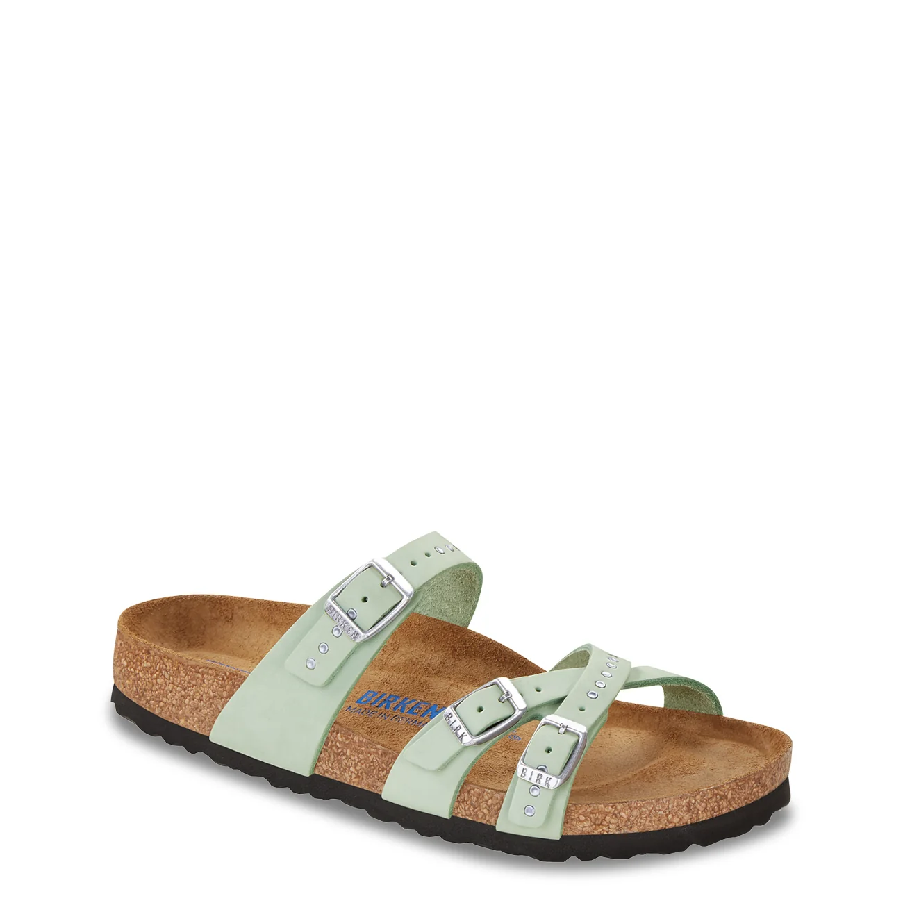 Stylish Birkenstock Franca Injected Rivets Nubuk Leather Soft Footbed Sandals Regular Casual