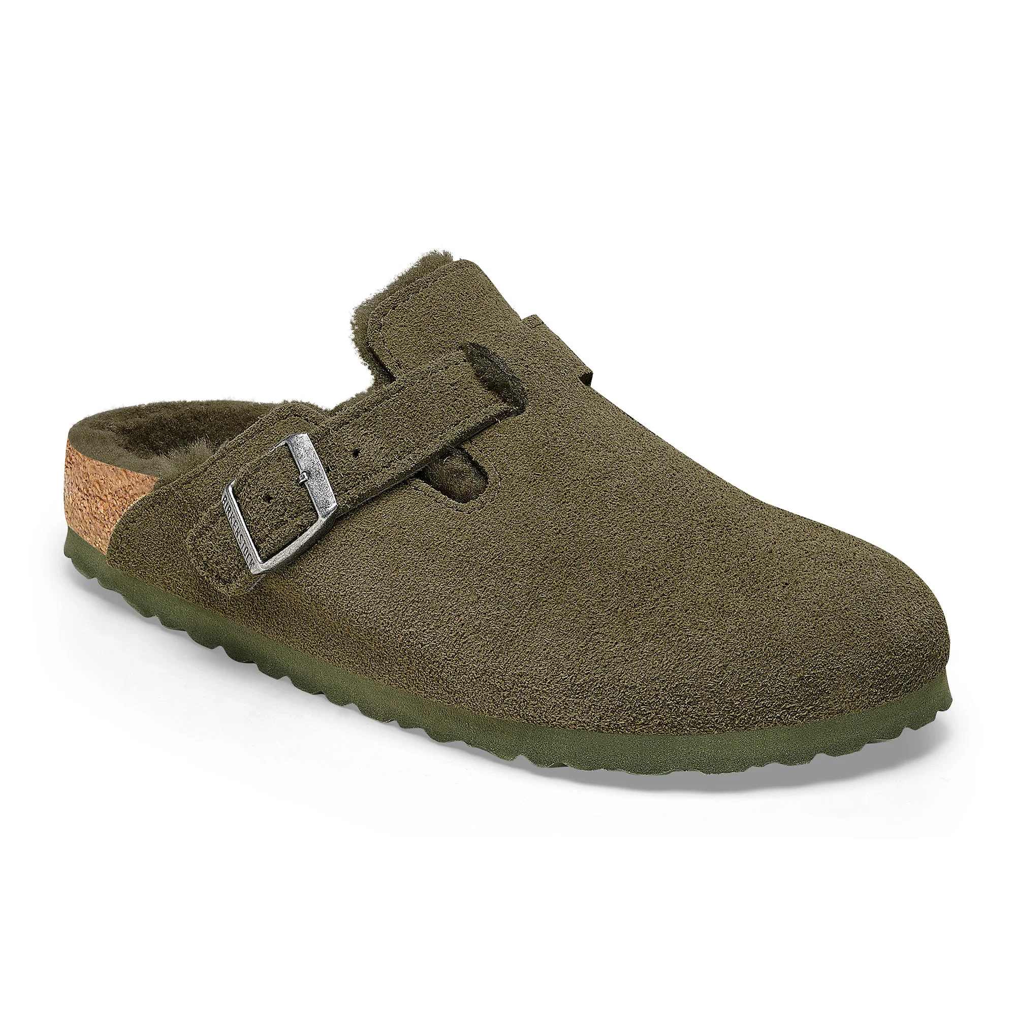 Outstanding Birkenstock Boston Shearling 'Suede Leather' Narrow Fit Sandals Practical