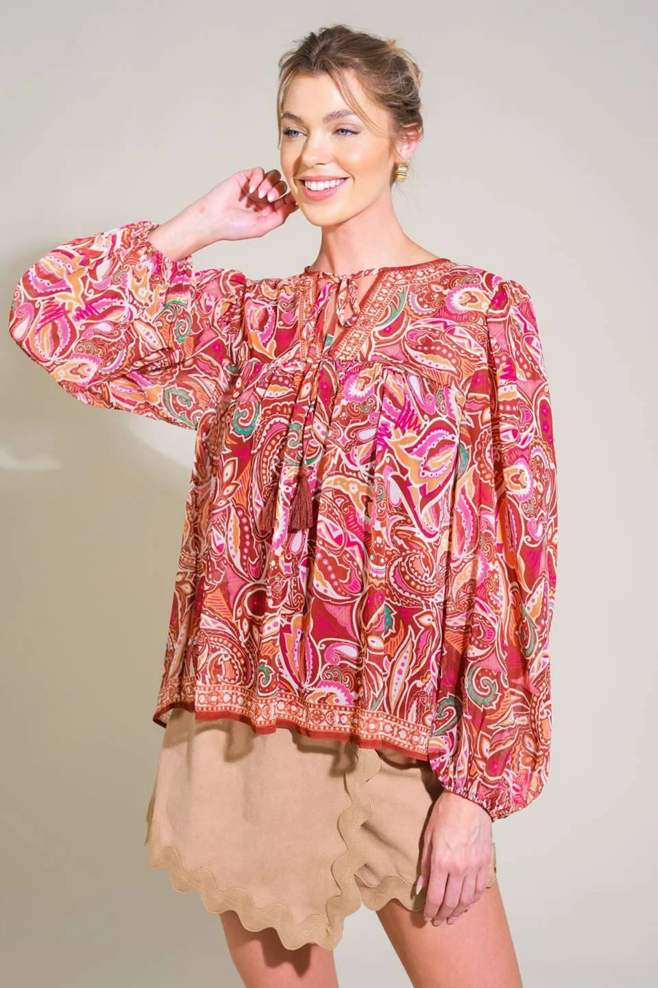 Classic Time After Time Woven Top Luxury
