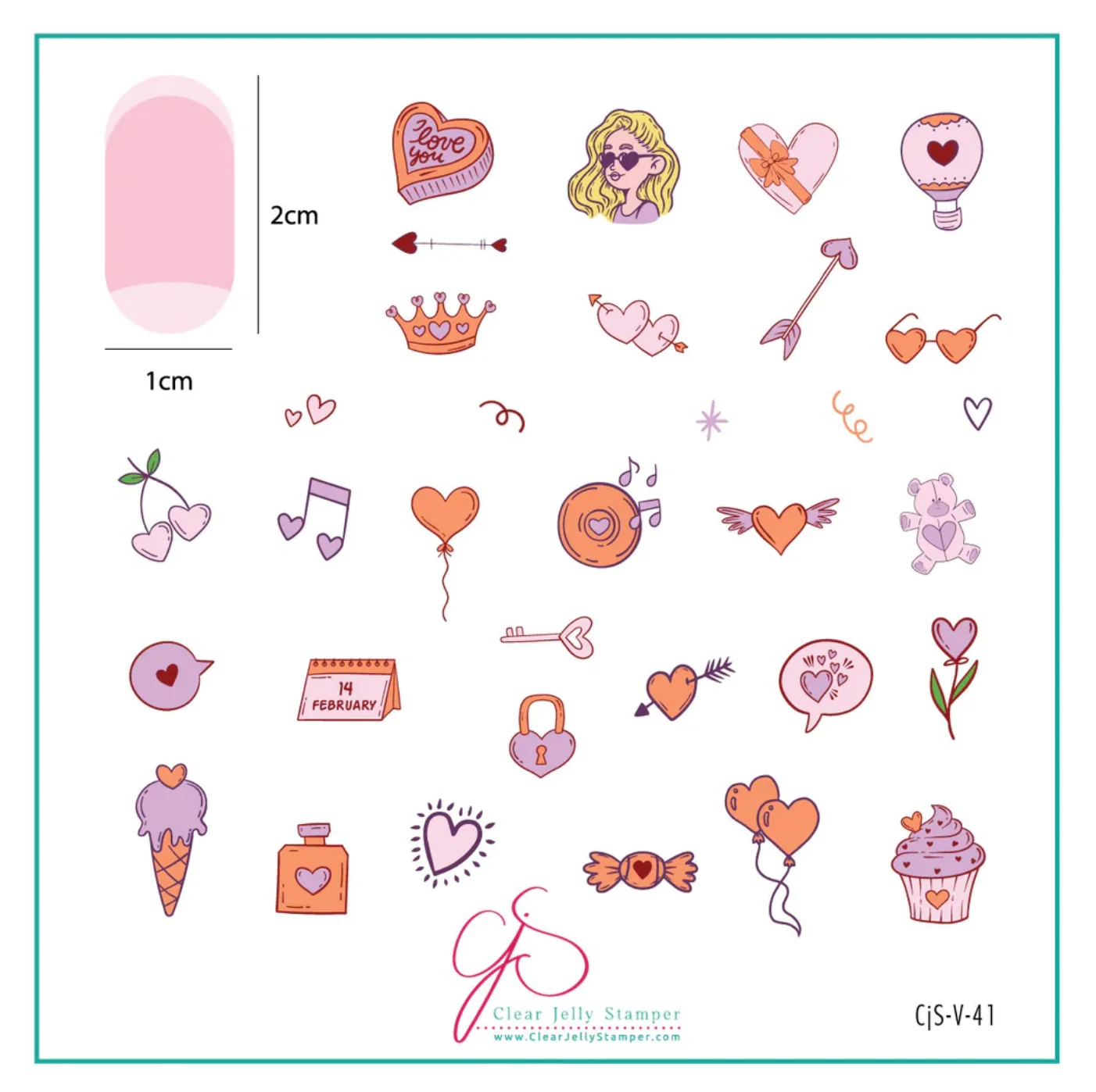 First-Class Doodle with Love CjSV-41 - CJS Medium Steel Stamping Plate Outstanding