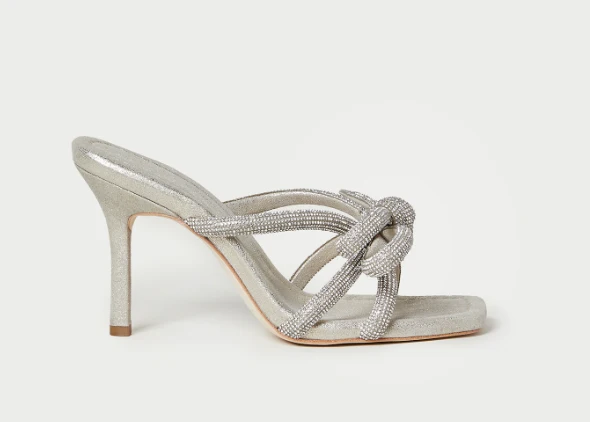 Crafted Loeffler Randall Margi Leather Bow Heeled Sandal in Cappuccino Classic