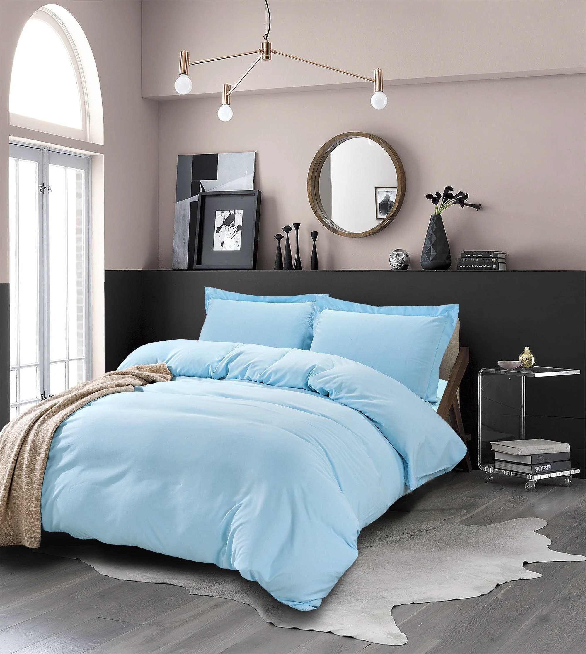Healthy Elegant Comfort Essential 3-Piece Solid Duvet Cover Set Soft