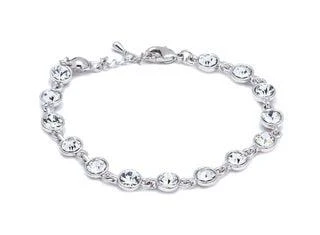 World-Class Clear Swaroki Crystal Bracelet – Purple Blue Shade Tennis Bracelet With Swaroki Crystals By callura Casual