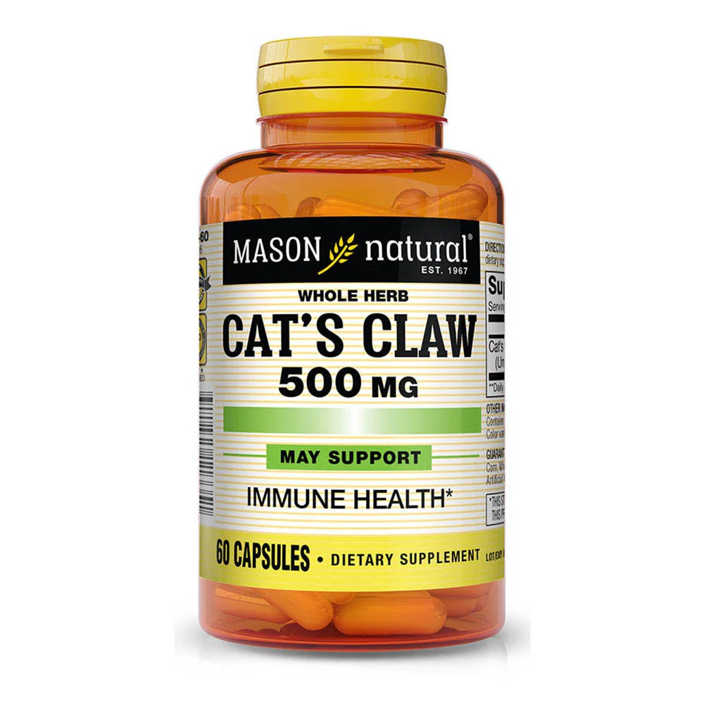Breathable Mason Natural Cats Claw 500 Mg Premium Herbal Supplement Capsules - 60 Ea Prestigious