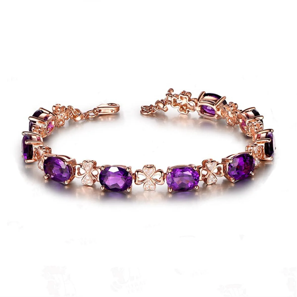 Verified Oval Crystal Cubic Zirconia Clover Station Bracelet Healthy