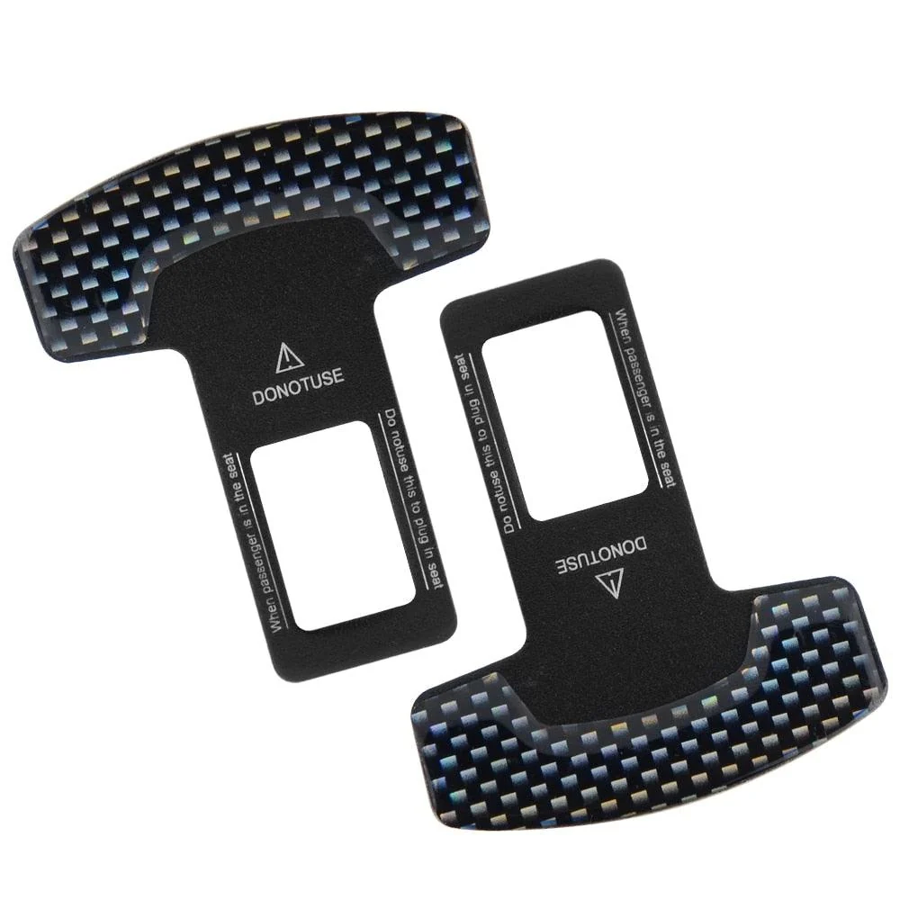 Reliable Universal Car Safety Belt Clip Car Seat Belt Buckle Carbon Fiber Car Safety Seat Belt Buckle Alarm Stopper Clip Clamp Extender Car Seat Tool Auto Interior Accessories Vehicle-mounted Bottle Openers Car Accessories High-Grade