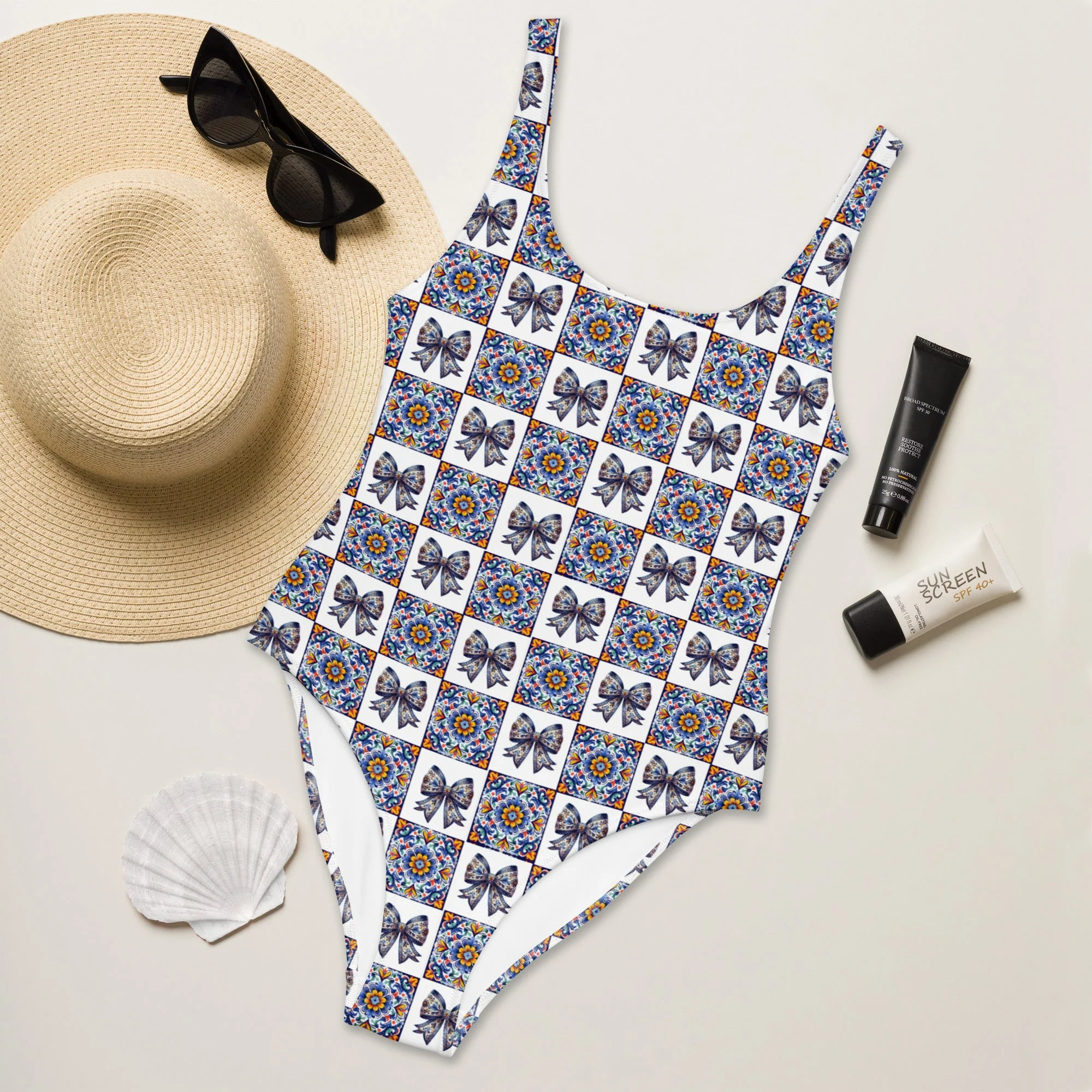 Fashionable Baha Ranch Yeehaw Talavera One-Piece Swimsuit Premium