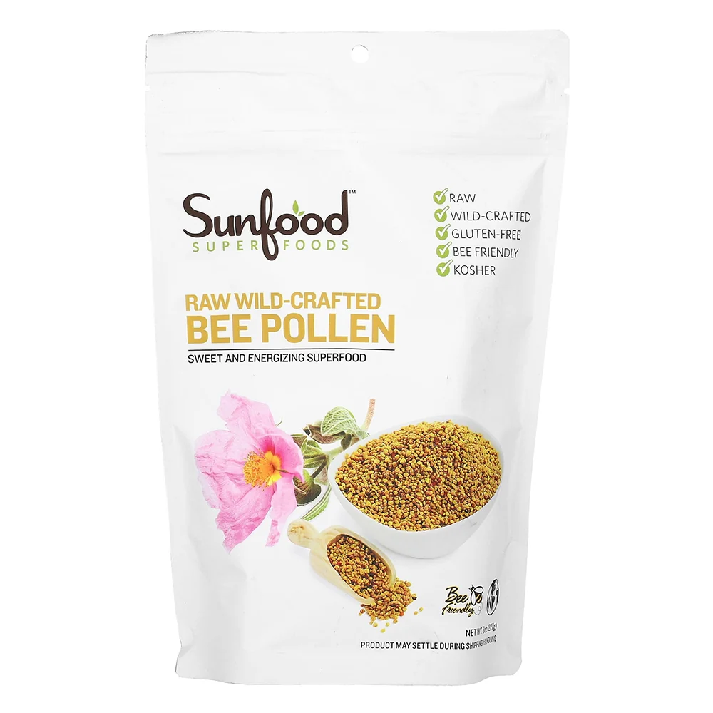 Elite Sunfood Superfoods Raw Wildcrafted Bee Pollen Granules for Energy and Immune Support 8Oz 227g Secure