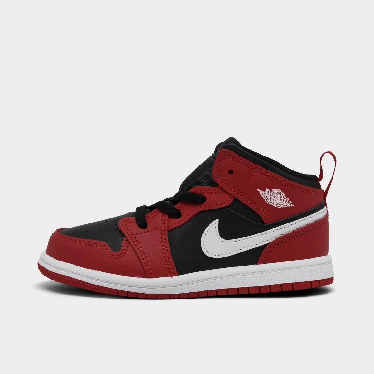 Excellent Air Jordan Toddlers Retro 1 Mid 'Black Gym Red' Classic