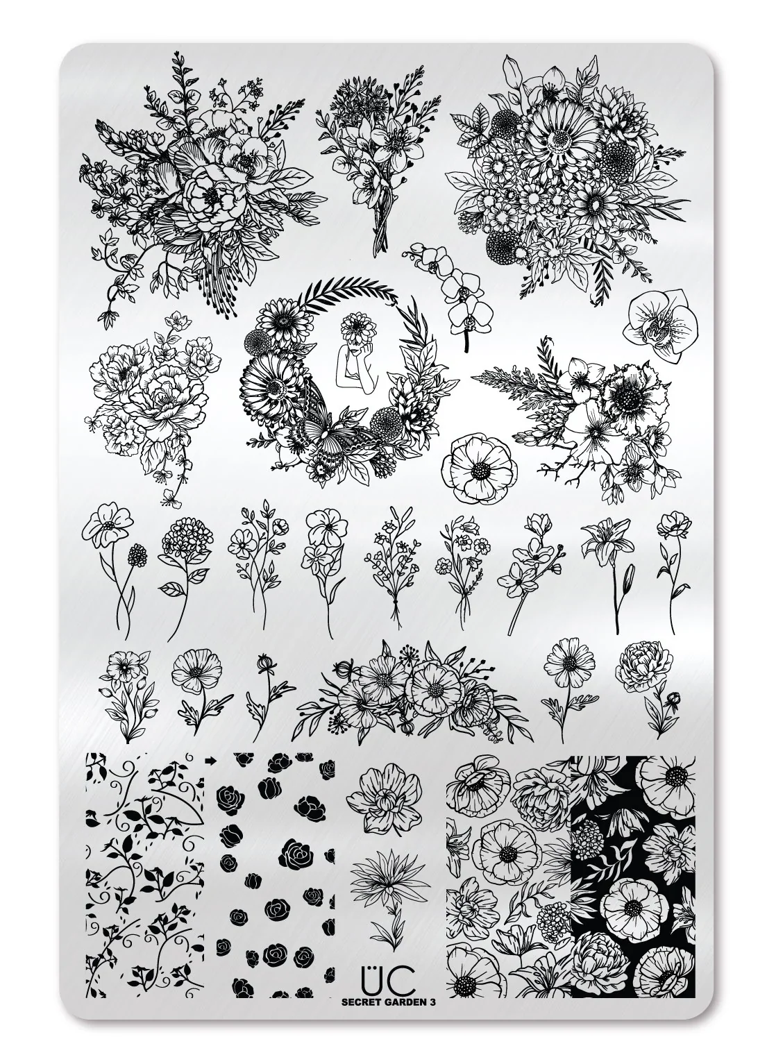 Responsible Secret Garden 3 - Uber Chic Stamping Plate Premium Material